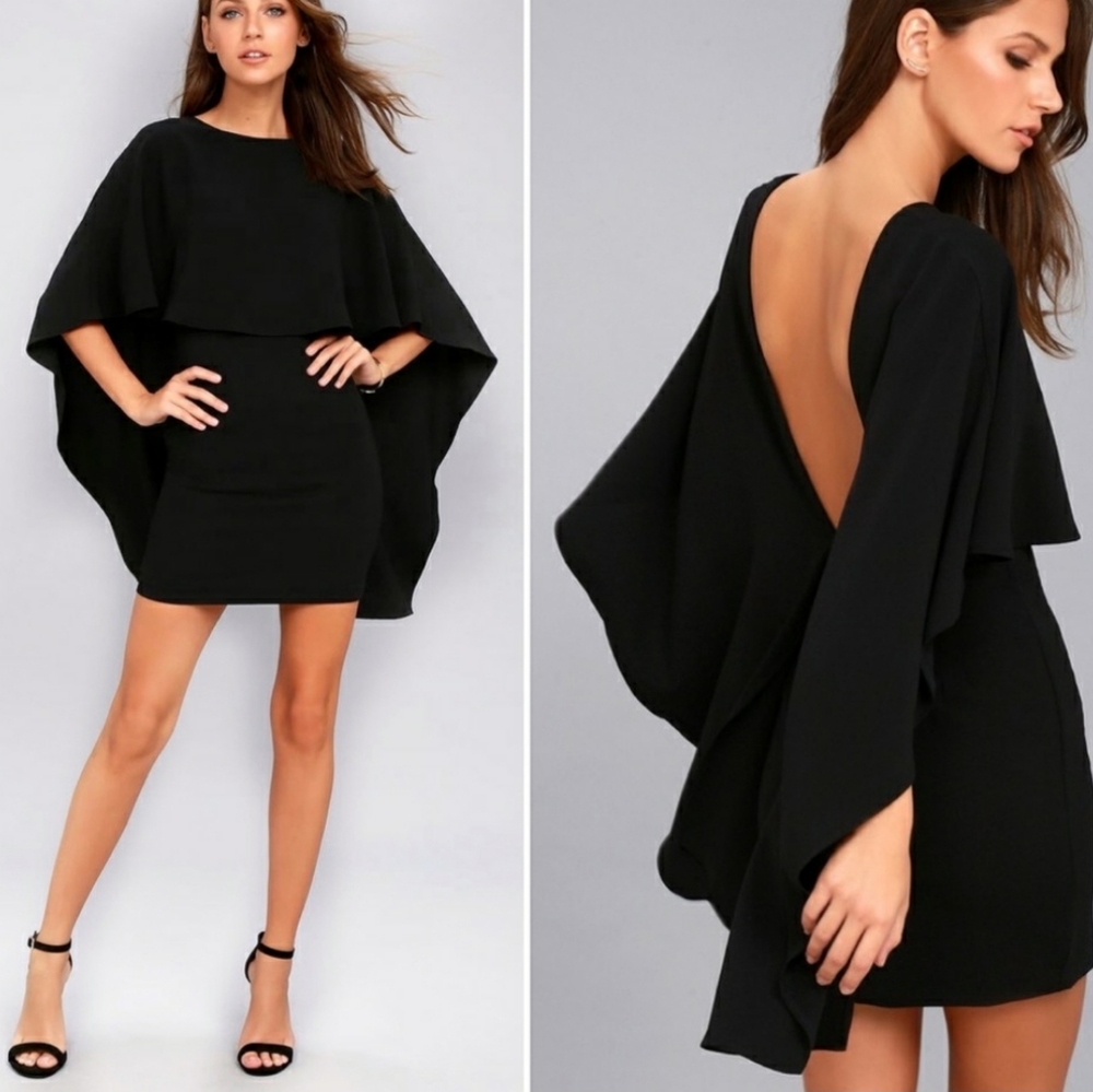 Lulus the best is yet to come cape dress KD8490DLU